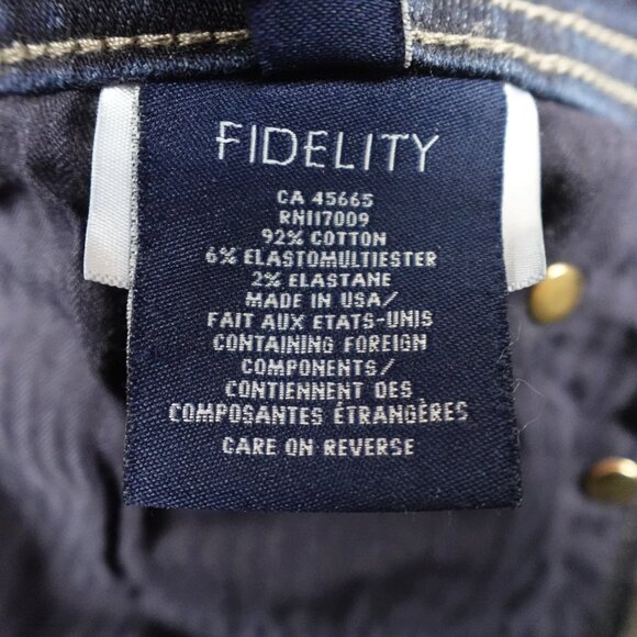 FIDELITY Sierra High Rise Slim Boot Jeans Women's 29 Stretch Denim Made in USA - Picture 5 of 13
